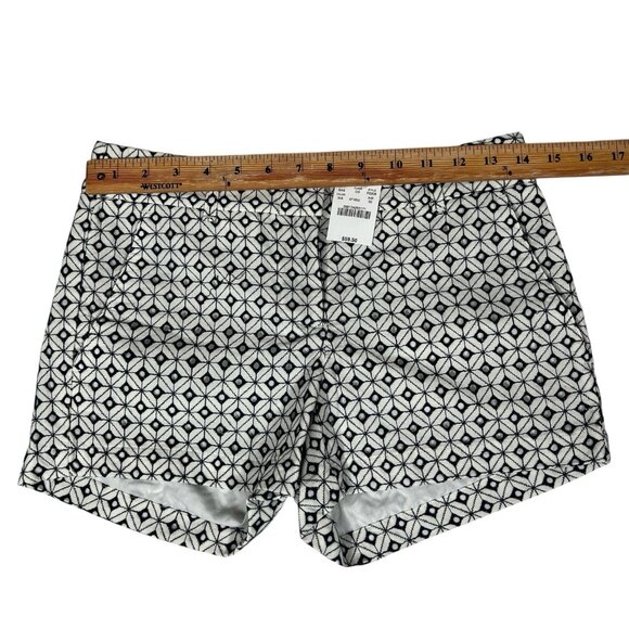 NWT J.Crew Womens Black White Geometric Preppy Neutral Chino Shorts Size 00 - Picture 9 of 10